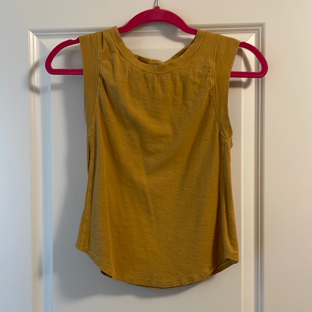 Free People Mustard yellow tank top/crop size small